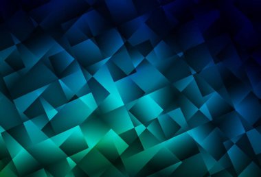 Koyu mavi, eşkenar dörtgenli yeşil vektör şablonu. Soyut arkaplanda dikdörtgenler ve renkli gradyanlar. İş ilanları, broşürler, broşürler için desen