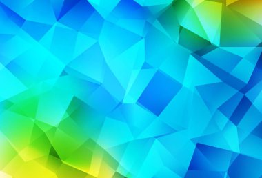 Açık mavi, yeşil vektör çokgen çizimi. Origami tarzında gradyan ile geometrik çizim. Pankartın için tamamen yeni bir şablon.