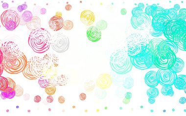 Açık yeşil, kırmızı vektör soyut arkaplan ve güller. Çiçeklerle bulanık şekilli yaratıcı çizimler. Web siteleri ve pankartlar için desenli desen.