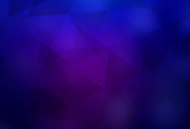 Koyu mor, pembe vektör çokgen arka plan. Soyut ve üçgenli renkli çizimler. Broşürünüz için yepyeni bir tasarım..