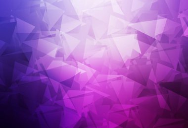 Açık Mor, pembe vektör eğimli üçgen şablonu. Üçgenli parlak renkli çizimler. Web siteniz için çokgen tasarım.