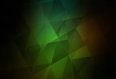 Koyu yeşil, kırmızı vektör mozaik şablon. Soyut ve üçgenli renkli çizimler. Broşürünüz için yepyeni bir tasarım..