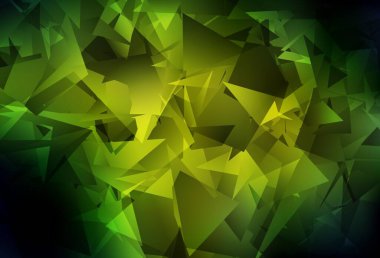 Koyu yeşil, sarı vektör soyut mozaik desen. Çokgen biçiminde, gradyan ile renkli çizimler. Marka kitabınız için yeni şablon.