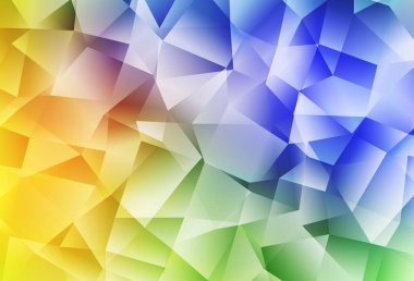 Açık Çokrenkli vektör düşük polimerli doku. Üçgenli renkli soyut çizimler. İşiniz için en iyi üçgen tasarım.