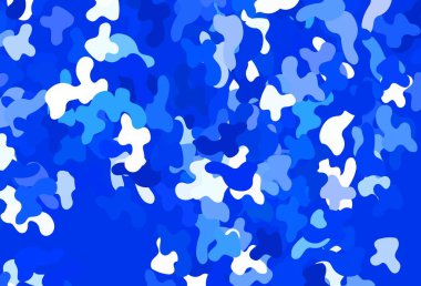 Memphis şekilli hafif MLUE vektör arkaplanı. Renkli rastgele şekillerle modern soyut illüstrasyon. Kartvizitiniz için modern tasarım.