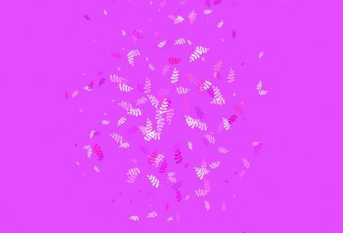 Açık pembe, yapraklı kırmızı vektör karalama deseni. Soyut şablondaki karalamalarla dekoratif illüstrasyon. İş tasarımınız için yepyeni bir tarz.