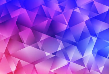 Açık Pembe, Mavi vektör soyut çokgen şablon. Soyut ve üçgenli renkli çizimler. Pankartın için tamamen yeni bir şablon.