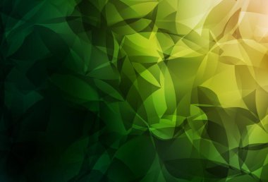 Koyu yeşil, kırmızı vektör üçgen mozaik arka plan. Gradyanı olan zarif parlak çokgen çizimi. Pankartın için tamamen yeni bir şablon.