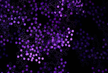 Yapay zeka yapısına sahip koyu mor vektör şablonu. Renkli yapay zeka yapısı, eğimli çizgiler ve noktalar. Bilim için desen, geleceksel tasarımlar..