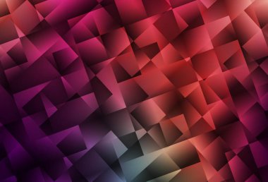 Koyu yeşil, kırmızı vektör deseni kare şeklinde. Soyut arkaplanda dikdörtgenler ve renkli gradyanlar. Reklamlar için desen.