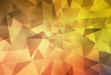 Açık kırmızı, sarı vektör eğimli üçgen desen. Origami stilinde gradyan ile yaratıcı geometrik illüstrasyon. Bir markanın arkaplanı için desen.