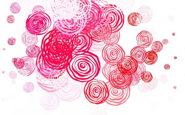 Açık kırmızı vektör soyut desenli güller. Çiçeklerle bulanık şekilli yaratıcı çizimler. Çocuk kitapları için renkli desen.
