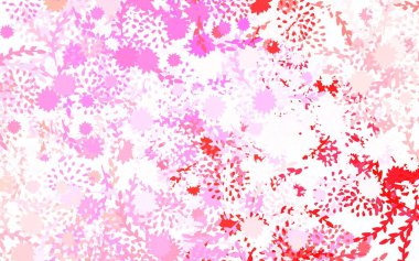 Açık pembe vektör soyut tasarımı, çiçekli, güllü. Renkli, soyut karalama çiçekleri olan bir resim. İş tasarımınız için yepyeni bir tarz.