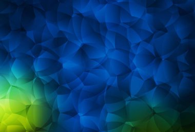 Koyu mavi, kaotik şekilli yeşil vektör şablonu. Rastgele şekillerle soyut tarzda dekoratif tasarım. Bir cep telefonu için arka plan.