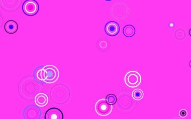Açık Mor, küreli pembe vektör deseni. Soyut arka planda bulanık kabarcıklar ve renkli gradyan. Fütürist reklamlar ve kitapçıklar için şablon.