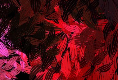 Koyu kırmızı, sarı vektör doğal arka plan ve yapraklar. Zarif doğal desenli ve eğimli yapraklar. Markan için şık bir model..