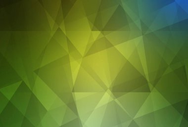 Açık yeşil, sarı vektör düşük polimer arkaplan. Çokgen soyut çizim ve gradyan. İşiniz için en iyi üçgen tasarım.