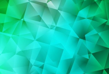 Açık yeşil vektör soyut çokgen şablonu. Üçgenlerden oluşan parlayan çokgen çizimler. Web siteniz için yeni bir doku.