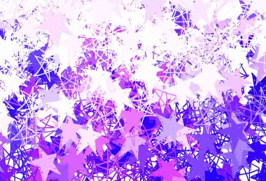 Parlak yıldızlı açık kırmızı vektör düzeni. Yıldızlı modern geometrik soyut çizim. Fütürist reklamlar ve kitapçıklar için şablon.