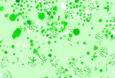 Soyut biçimlerde açık yeşil vektör dokusu. Soyut tarzda rengarenk gradyan şekilleri olan bir resim. Kartvizitiniz için modern tasarım.