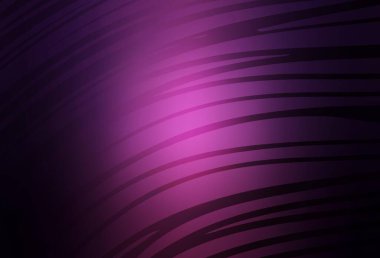 Eğri çizgileri olan koyu mor vektör düzeni. Basit çizgilerle renkli gradyan çizimi. Broşürler, broşürler için doku.
