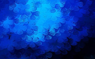 Koyu mavi vektör şablonu ağaçlar, dallar. Karalama tarzında çiçekli soyut illüstrasyon. Cep telefonlarının geçmişleri için şablon.