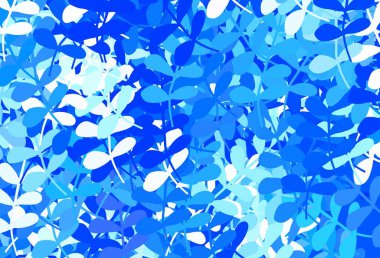 Hafif BLUE vektör karalama dokusu yapraklarla. Bulanık şekilli ve yapraklı yepyeni bir resim. İşiniz için yepyeni bir tasarım..