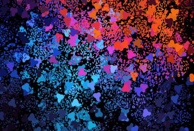 Koyu mavi, soyut şekilli kırmızı vektör arkaplan. Soyut gradyan şekilli basit renkli çizimler. Kartvizitiniz için modern tasarım.