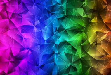 Karanlık çokrenkli vektör arkaplanı, çizgiler, üçgenler. Renkli üçgenlerin olduğu bir resim. Bir cep telefonu için arka plan.