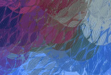 Koyu pembe, Memphis şekilli mavi vektör arkaplan. Renkli rastgele şekillerle modern soyut illüstrasyon. Kartvizitiniz için modern tasarım.