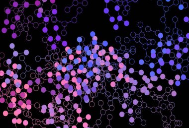 Koyu pembe, yapay zeka kavramına sahip mavi vektör dokusu. Yapay zeka bağlantılarıyla basit bir şekilde renkli tasarım. Zeka ve yenilik reklamları için şablon.