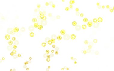 Açık sarı vektör arkaplan ve noktalar. Bulanık yağmur damlaları olan soyut bir çizim. Duvar kağıtlarının dokusu için desen.