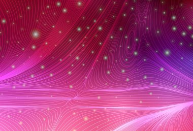 Koyu mor, çemberli pembe vektör şablonu, çizgileri. Hacim şekilli soyut illüstrasyon. İş reklamları için akıllı tasarım.