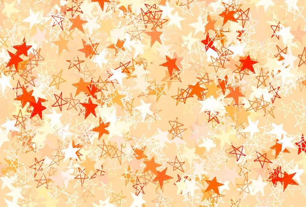 Jasnoczerwone Tło Wektora Kolorowymi Gwiazdami Świecąca Kolorowa Ilustracja Gwiazdami Wzór — Wektor stockowy