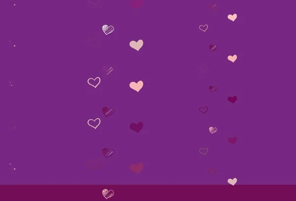 Světle Růžový Vektorový Vzor Barevnými Srdci Krásná Abstraktní Srdce Barevném — Stockový vektor