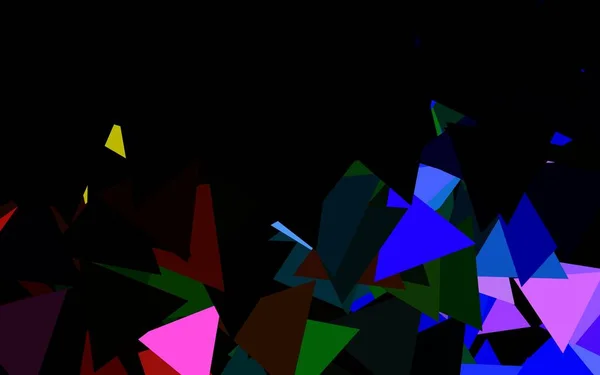 Σκούρο Πολύχρωμο Διανυσματικό Μοτίβο Πολυγωνικό Στυλ Εικονογράφηση Σετ Πολύχρωμα Τρίγωνα — Διανυσματικό Αρχείο
