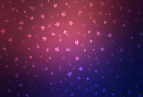 Dark Purple Patrón Vectorial Rosa Con Copos Nieve Navidad Estrellas — Archivo Imágenes Vectoriales