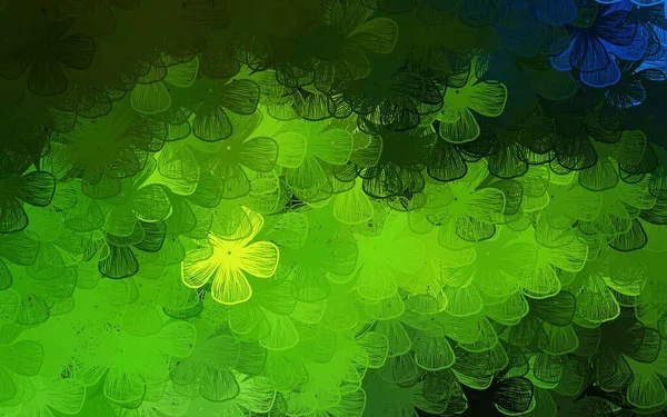 Koyu yeşil, sarı vektör zarif desenli ağaçlar, dallar. Beyaz arka planda eskiz karalama çiçekleri. Tasarımınız için yeni şablon.