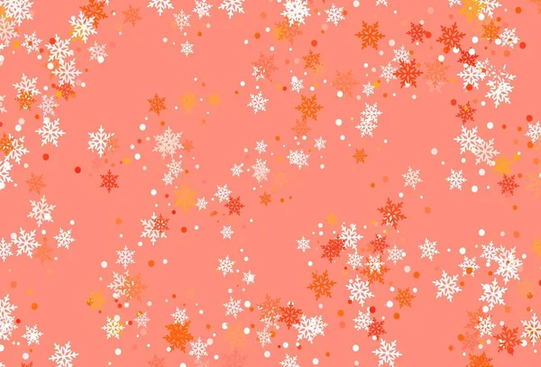 Disposition Vectorielle Rouge Clair Avec Des Flocons Neige Brillants Illustration — Image vectorielle