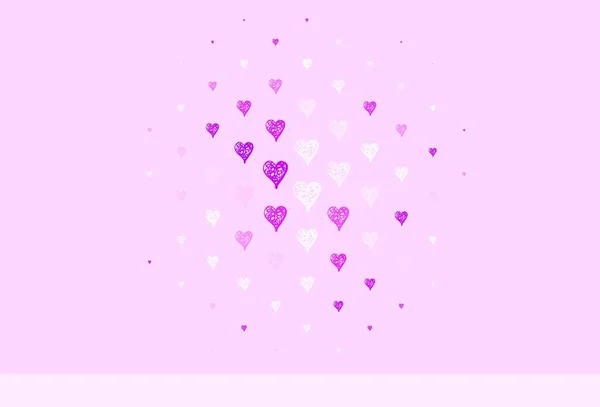 Φως Ροζ Διάνυσμα Φόντο Καρδιές Διακοσμητικό Σχέδιο Καρδιές Απλό Στυλ — Διανυσματικό Αρχείο