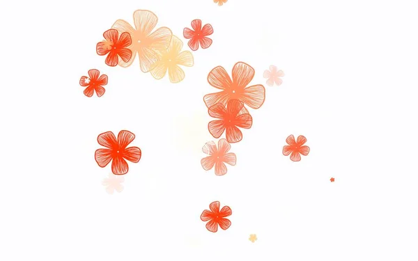 淡红色矢量背景典雅 花朵繁茂 现代抽象的花卉图解 设计的新模板 — 图库矢量图片