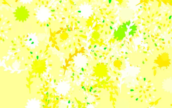 Hellgrün Gelb Vektor Elegantes Muster Mit Blumen Brandneue Farbige Illustration — Stockvektor