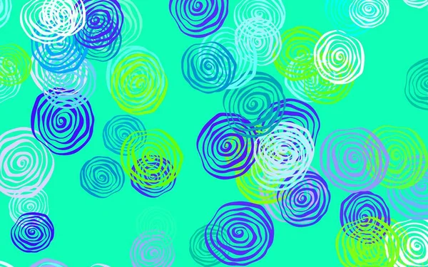 Azul Claro Verde Vector Elegante Plantilla Con Rosas Ilustración Colorida — Vector de stock