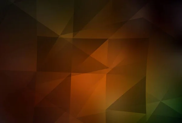 Dunkelgrüner Gelber Vektor Mit Dreieckigem Hintergrund Glitzernde Abstrakte Illustration Mit — Stockvektor