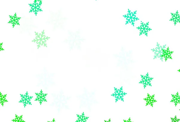 Hellgrüne Vektorschablone Mit Eisschneeflocken Sternen Moderne Geometrisch Abstrakte Illustration Mit — Stockvektor
