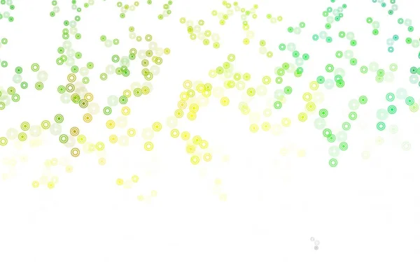 Hellgrünes Gelbes Vektormuster Mit Kugeln Glitzernde Abstrakte Illustration Mit Verschwommenen — Stockvektor