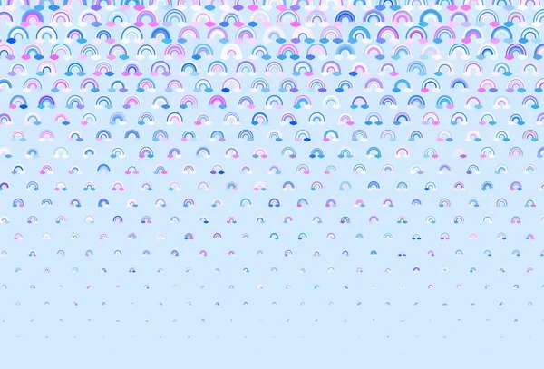 浅粉色 蓝色矢量模板与彩虹标志 五彩缤纷的设计 抽象的爱情风格 彩虹的形式 最佳设计快乐活动 — 图库矢量图片