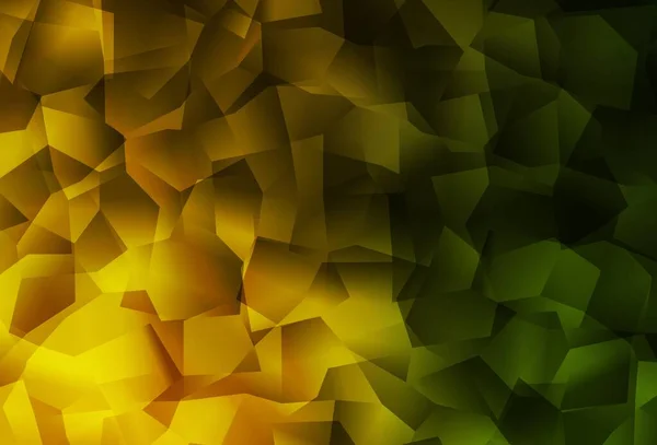 Verde Escuro Vetor Amarelo Brilhando Fundo Triangular Ilustração Geométrica Criativa — Vetor de Stock
