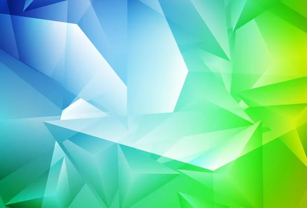 Світло Блакитний Зелений Векторний Шаблон Кристалами Трикутниками Трикутники Абстрактному Тлі — стоковий вектор