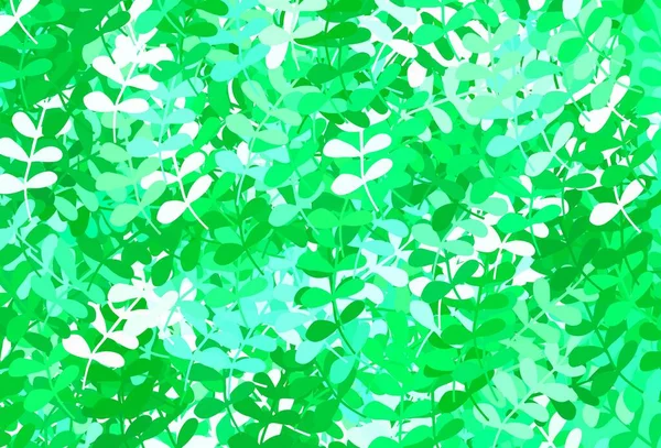 葉を持つライトグリーン イエローベクトルのナチュラルアートワーク ドードル型の葉を持つ曖昧な抽象的なイラスト 子供向けのカラフルなパターン — ストックベクタ